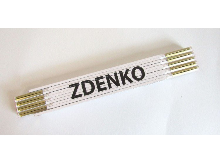 Metr skládací 2 m ZDENKO - bílý, dřevěný