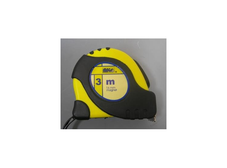 Metr svinovací 3 m x 16 mm guma/plast, magnet