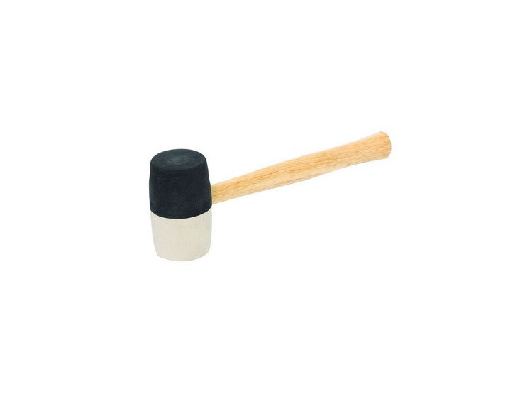 Palice gumová černobílá 65 mm 34 cm násada dřevo