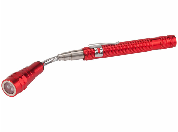 Magnet teleskopický, ohebný s LED světlem, 3xLED, 170-565mm