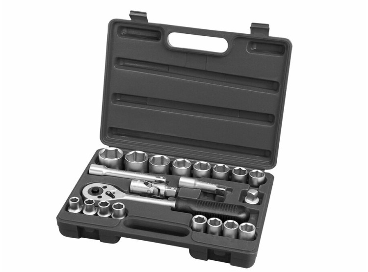 Extol Hlavice nástrčné, sada 21ks, 1/2", CrV