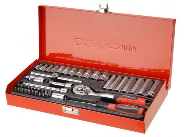 EXTOL PREMIUM, 1/4 sada nástrčných hlavic 45ks