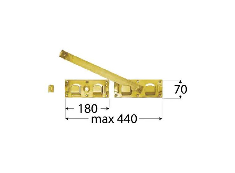DOMAX Závora bránová WBR 440 440x70x180 mm - zinek žlutý