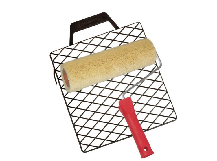 Váleček PLYŠ ŽLUTOZELENÝ 240 mm s držadlem+mřížka souprava