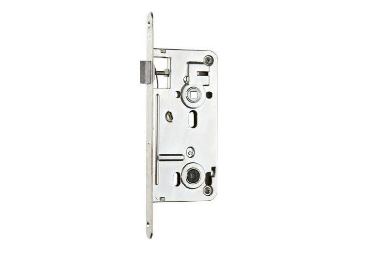Zámek zadlabací 547.7 C WC 90/80 50 mm čelo 18 mm ořech 7x7 mm P-L bílý zinek