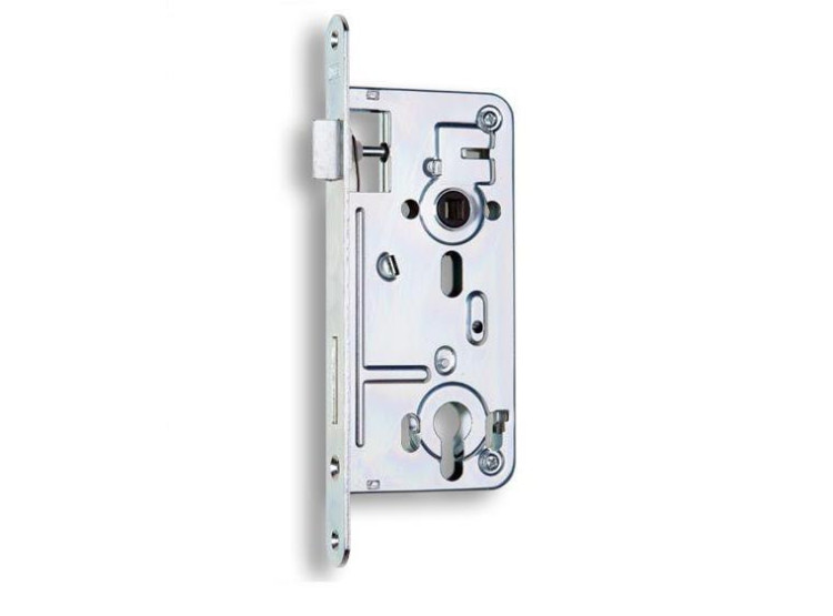 Zámek zadlabací K 102 C vložka 90/80 50 mm čelo 20 mm P-L bílý zinek