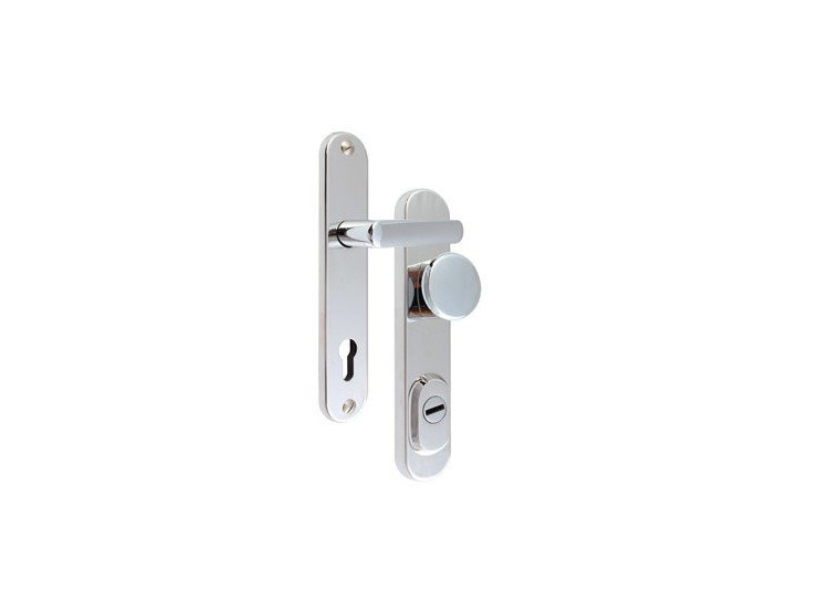 Kování bezpečnostní R1/O klika/knoflík 90 mm vložka chrom nerez