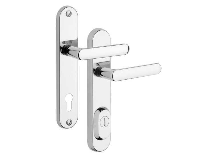 Kování bezpečnostní R4/O dekor klika/klika 90 mm vložka chrom nerez