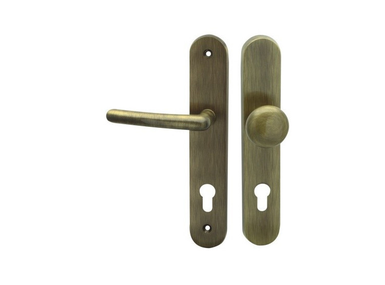 Kování bezpečnostní SVEVA klika/knoflík 72 mm vložka LEVÁ bronz česaný OFS