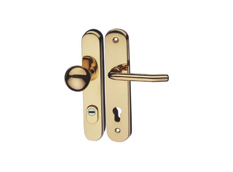 Kování bezpečnostní TITAN klika/knoflík 90 mm vložka LEVÁ bronz OFS s překrytím