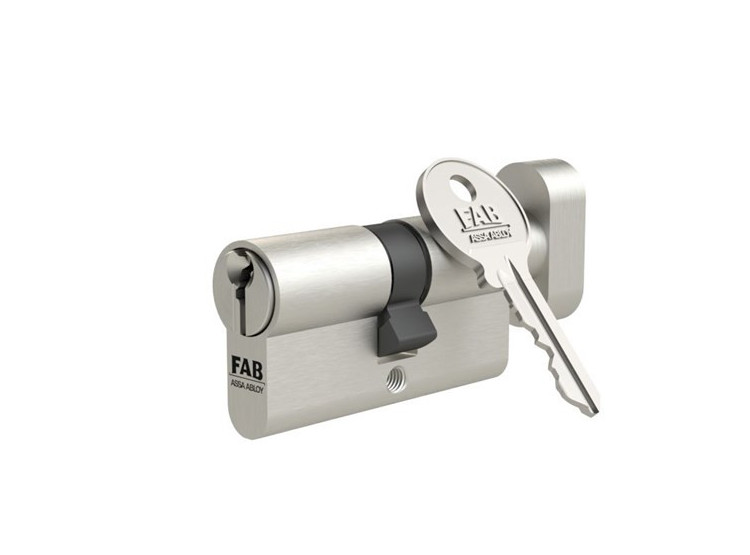 ASSA ABLOY Vložka FAB 1.02/DNm 40+50K - s knoflíkem, 3 klíče nikl satén, 3 klíče nikl matný, (FAB 1*