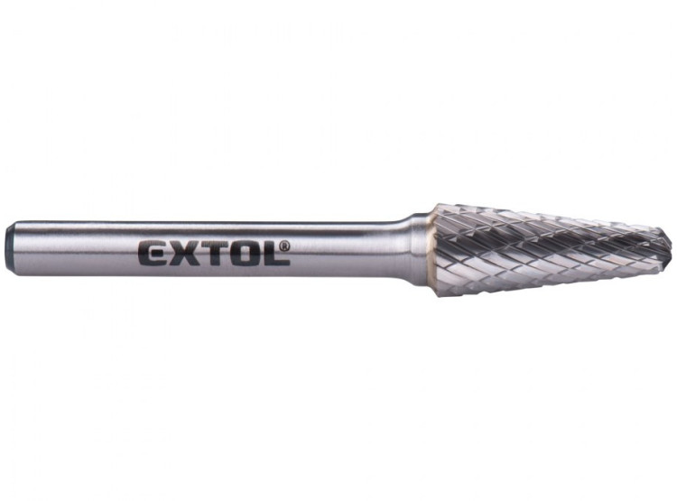Extol Industrial Fréza karbidová konická 14° zakulacená průměr 10x25 mm stopka 6 mm